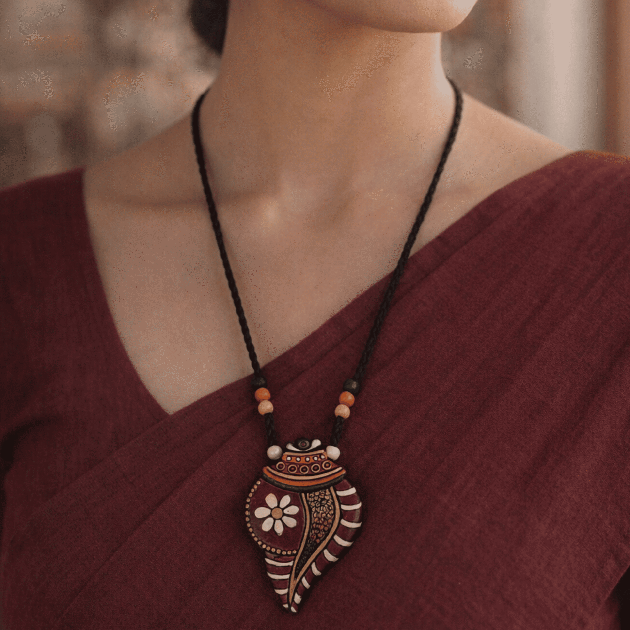Terracotta Shankh (Conch) Jewelry Set