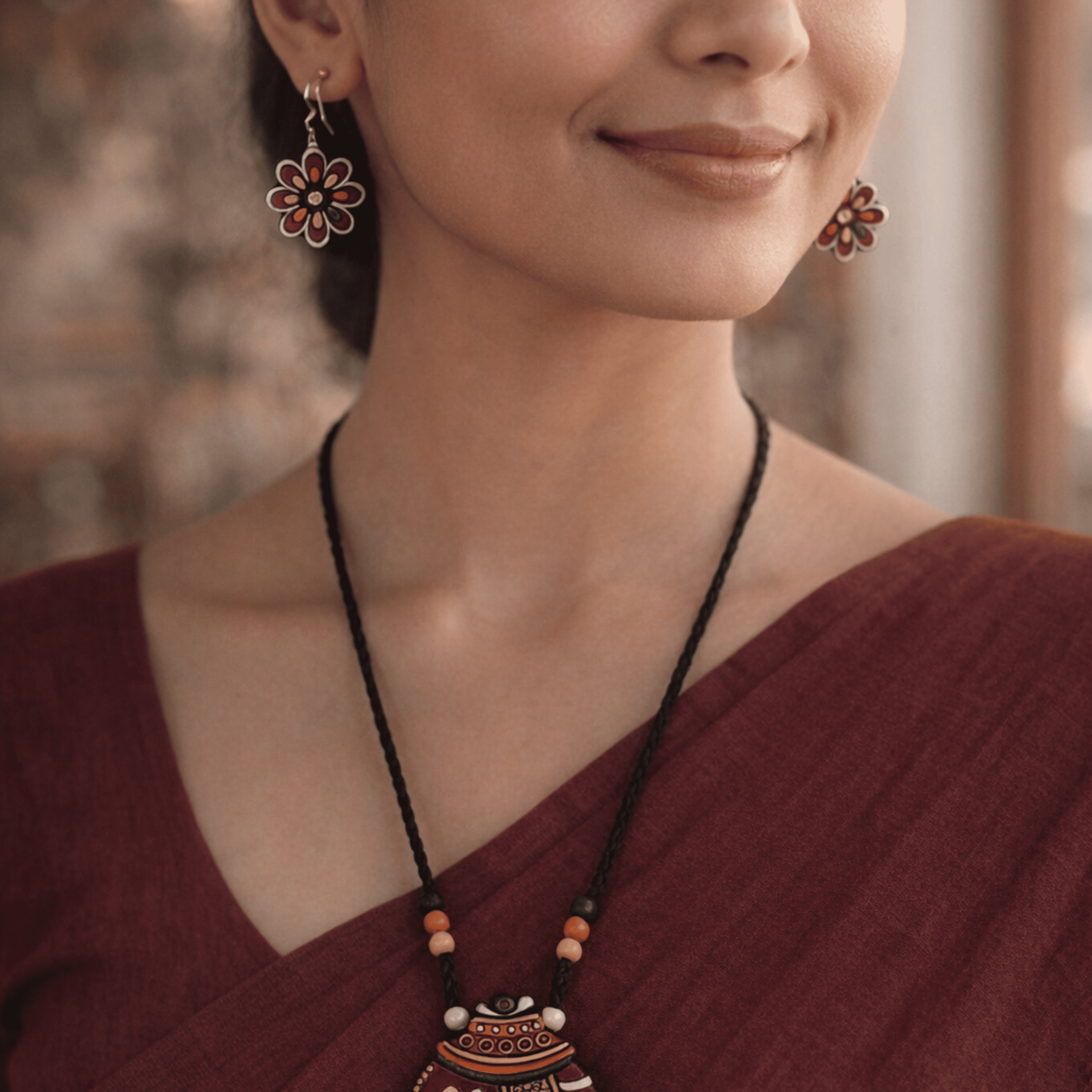 Terracotta Shankh (Conch) Jewelry Set