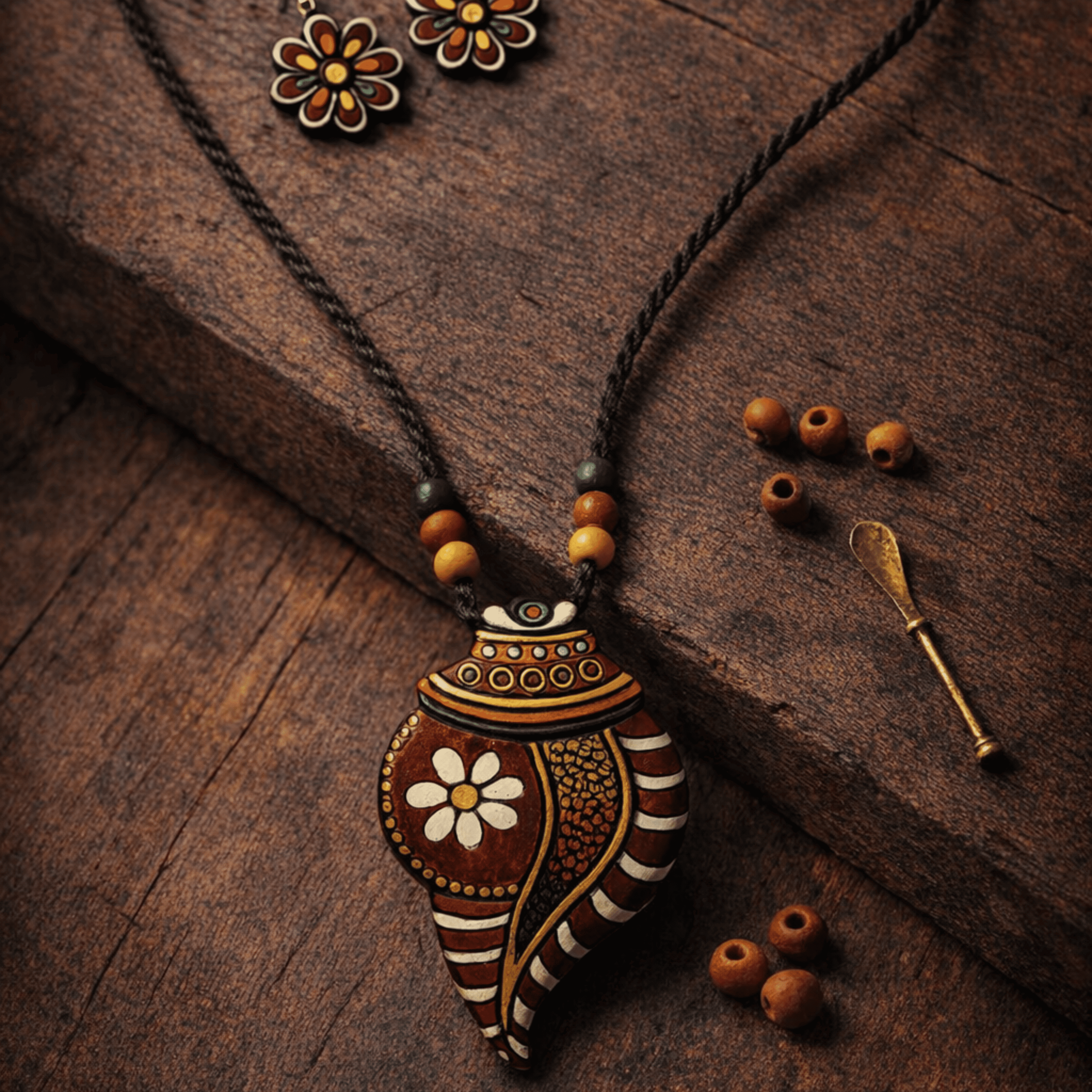 Terracotta Shankh (Conch) Jewelry Set