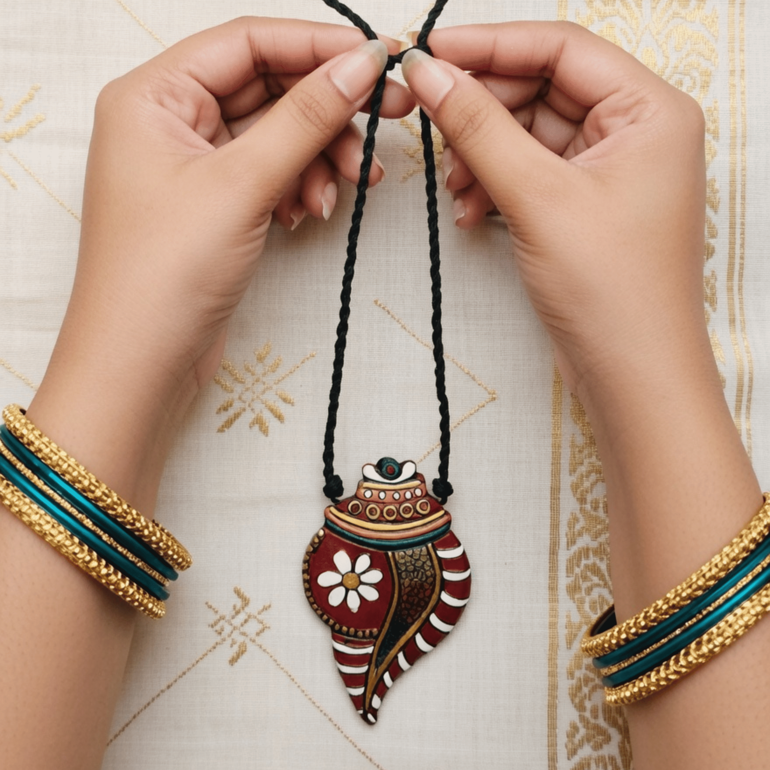 Terracotta Shankh (Conch) Jewelry Set