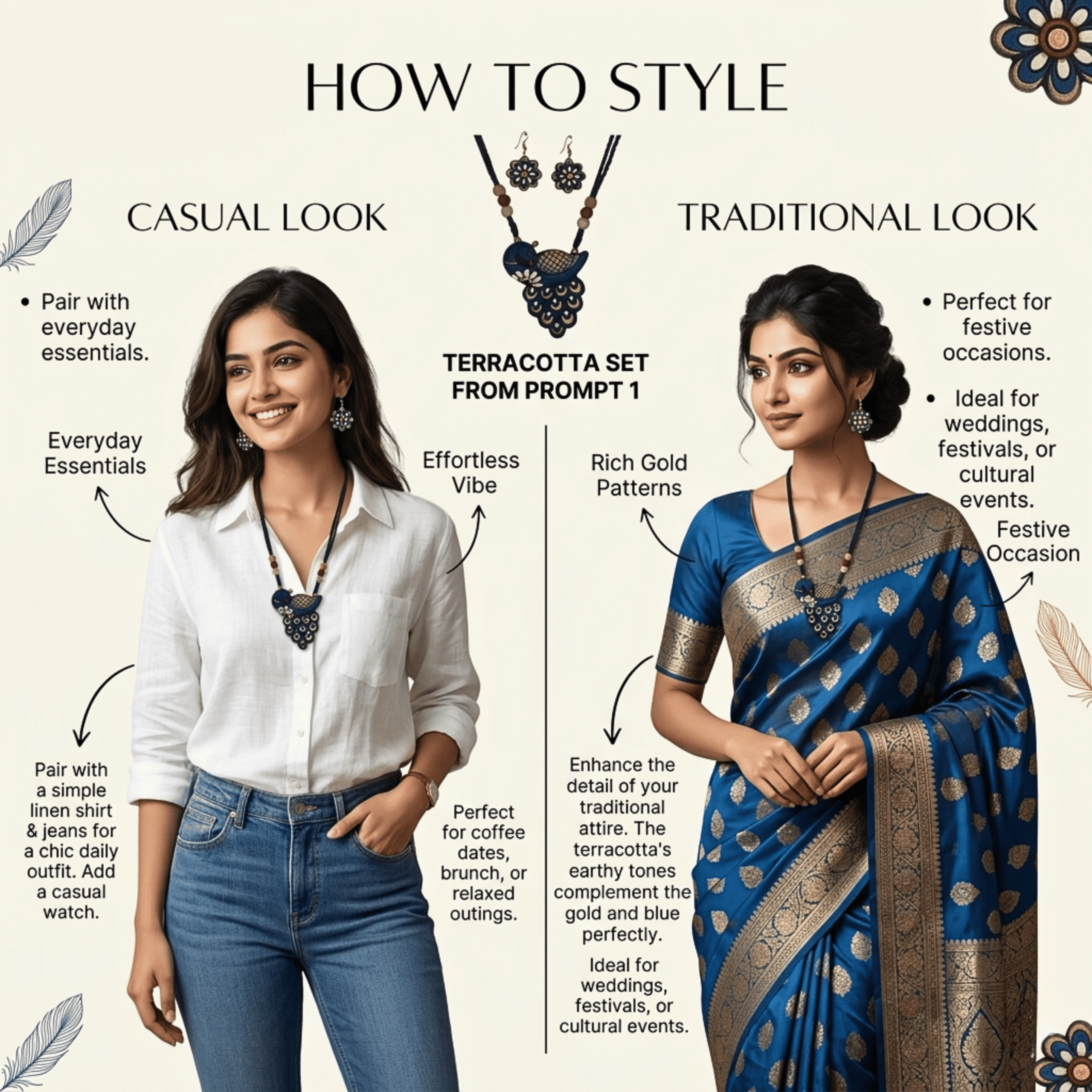 Mayura Mudra - Terracotta Peacock Set