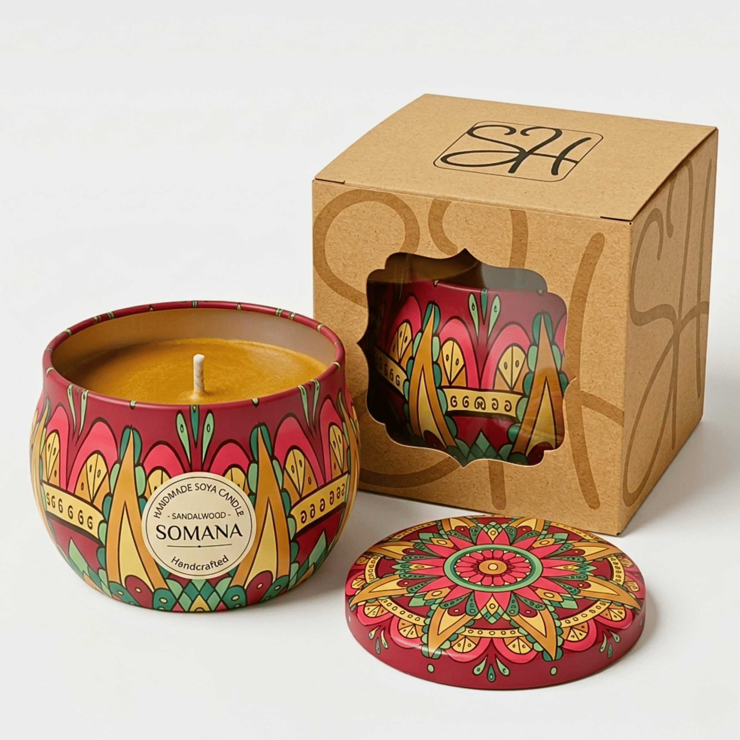 Somana Sandalwood Mandala Jar Candle (100g)