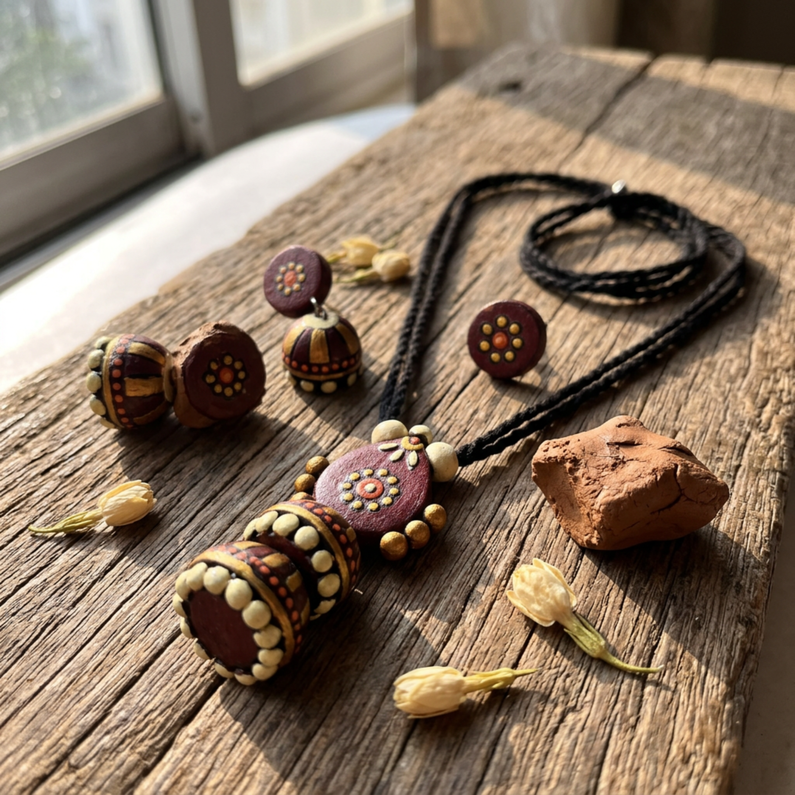 Terracotta Necklace & Jhumka Set